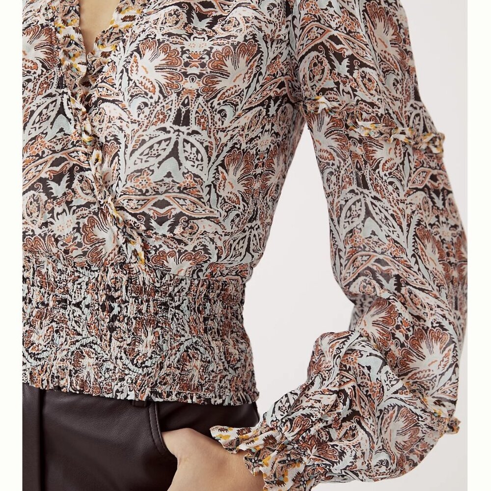 Anthropologie Printed Ruffle Blouse - Picture 3 of 8